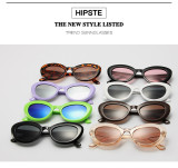 Retro oval sunglasses Fashion simple small frame sunglasses Fashion street photo net red glasses
