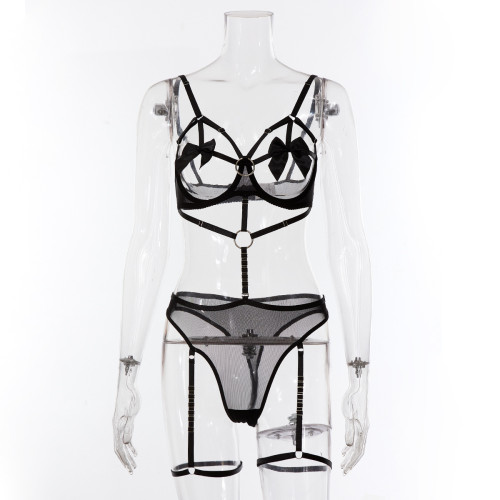Bow tie hollow female sexy underwear