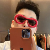 Exaggerate, funny, thick frame, party glasses, trend, personality, one-piece sunglasses, ins, candy color, net red sunglasses
