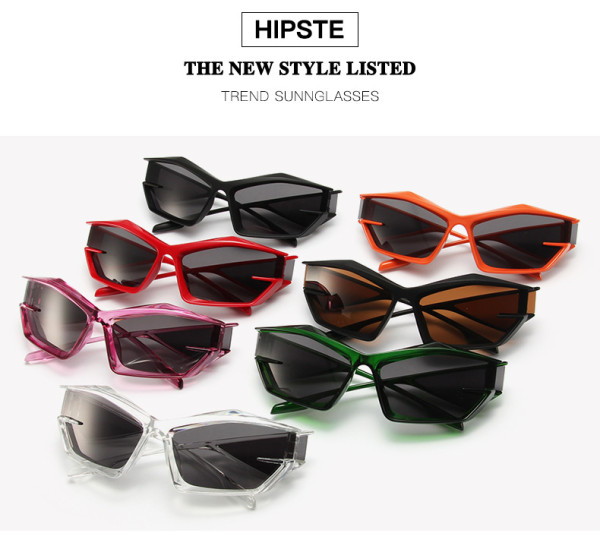 Avant-garde special-shaped sunglasses futuristic network red glasses trend colorful street hip-hop sunglasses