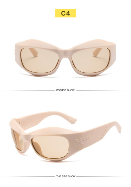 Fashion Y2K street hip-hop glasses trend large frame sunglasses for men and women outdoor riding sports glasses