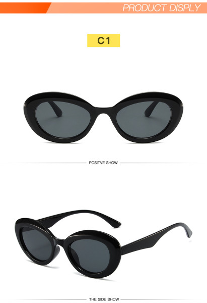 Retro oval sunglasses Fashion simple small frame sunglasses Fashion street photo net red glasses