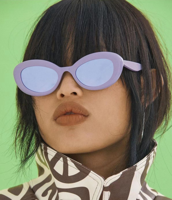 Retro oval sunglasses Fashion simple small frame sunglasses Fashion street photo net red glasses