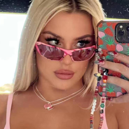 Millennium Spicy Girls Y2K Sunglasses Retro simple ins glasses Men's and women's concave shape Cool black sunglasses