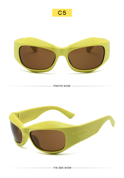 Fashion Y2K street hip-hop glasses trend large frame sunglasses for men and women outdoor riding sports glasses