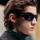 Fashion Y2K street hip-hop glasses trend large frame sunglasses for men and women outdoor riding sports glasses