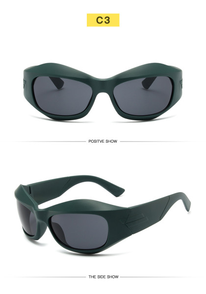 Fashion Y2K street hip-hop glasses trend large frame sunglasses for men and women outdoor riding sports glasses
