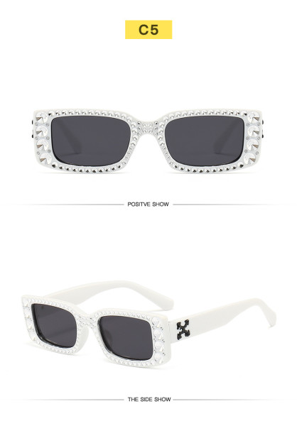 Small box sunglasses for men and women retro modern imitation diamond glasses trend hip-hop net red sunglasses