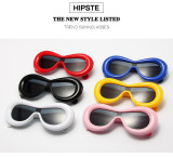 Exaggerate, funny, thick frame, party glasses, trend, personality, one-piece sunglasses, ins, candy color, net red sunglasses