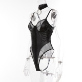 Small mesh sexy breasted fashion one-piece