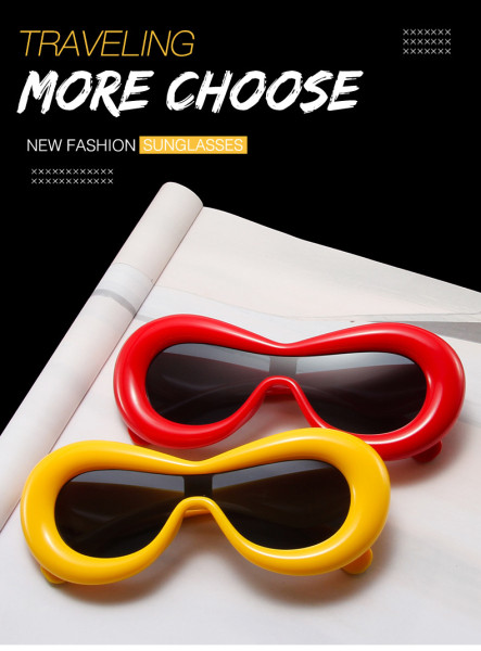 Exaggerate, funny, thick frame, party glasses, trend, personality, one-piece sunglasses, ins, candy color, net red sunglasses