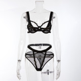 Fun underwear personalized metal ring buckle sexy suit