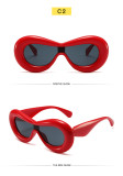 Exaggerate, funny, thick frame, party glasses, trend, personality, one-piece sunglasses, ins, candy color, net red sunglasses