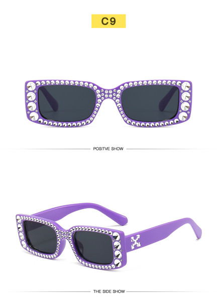 Small box sunglasses for men and women retro modern imitation diamond glasses trend hip-hop net red sunglasses