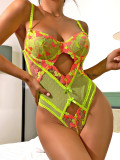 Embroidery polka dots perspective sexy one-piece clothes