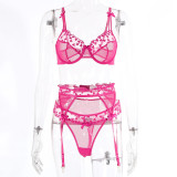 Embroidery cut-out lace bow fun three-piece set