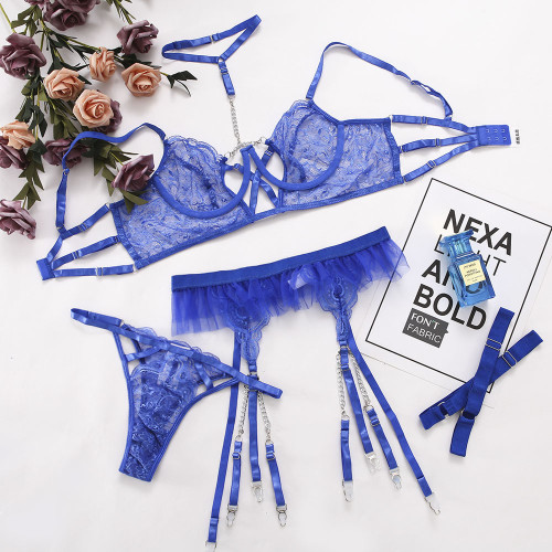 Lace chain hanging grid perspective fun suit