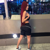 Letter offset sleeveless T-shirt shorts sports casual suit