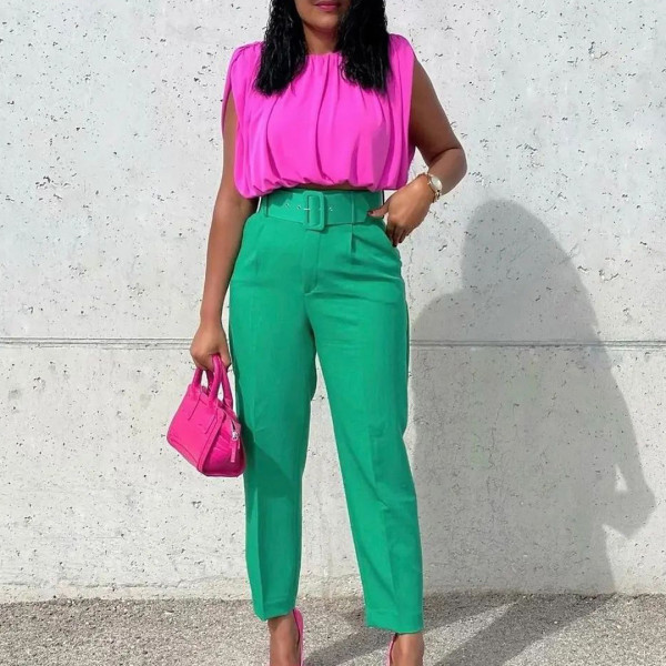 Fashion Slim High Waist Casual Feet Suit Pants