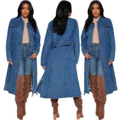 Fashion loose denim cape (including belt)