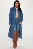 Fashion loose denim cape (including belt)