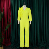 Stylish and elegant V-neck wide leg large jumpsuit