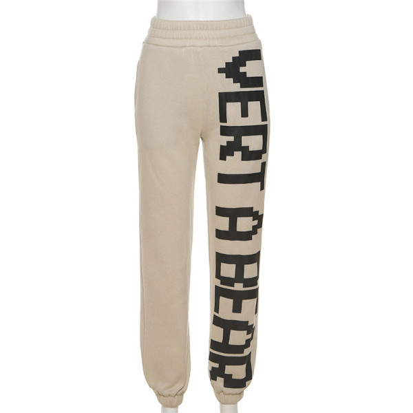 Women's letter-printed loose street clap leggings casual pants