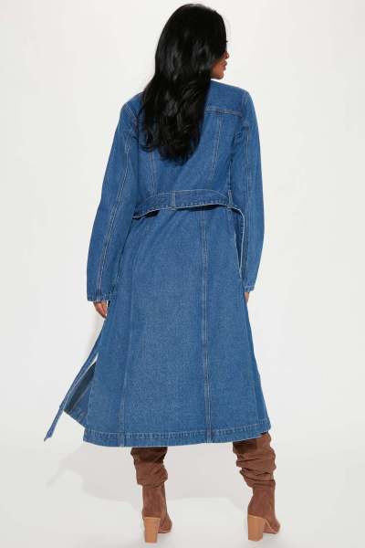 Fashion loose denim cape (including belt)