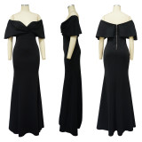 Dress sexy open back fishtail skirt large knitted dress skirt