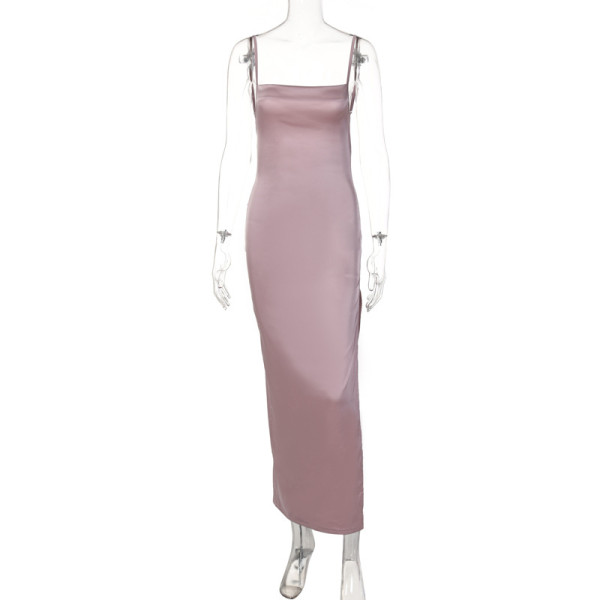Fashionable sexy backless strapping Slim Slim Slim Slim Slim Slit Dress