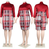 Sexy printed buttock wrapped long-sleeved dress nightclub dress