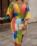 Sexy slim print dress