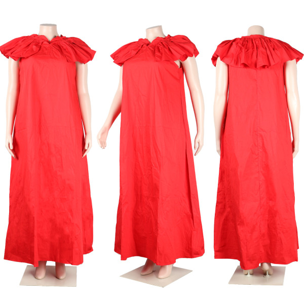 Women's large round neck long skirt