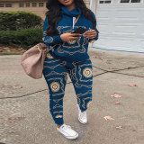 Sexy casual fashion large print sweater suit