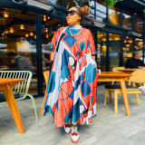 Fashion Slim Fit Large Print Fat Lady Dress