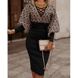 Sexy slim print dress