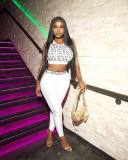 Women's casual letter-printed tank top tight-fitting high-waisted buttocks trousers suit