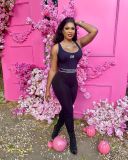 Letter-printed tight-fitting sling jumpsuit
