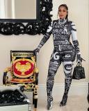 Women's letter-printed tights