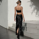 French style bowknot suspender cut-out dress slim sexy black dress dress