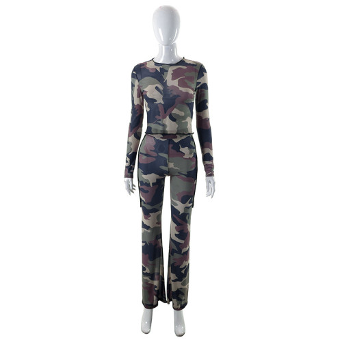 Mesh top tights fashion casual suit