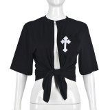 Fashion Cross Tank Top Fashion Tight T-shirt