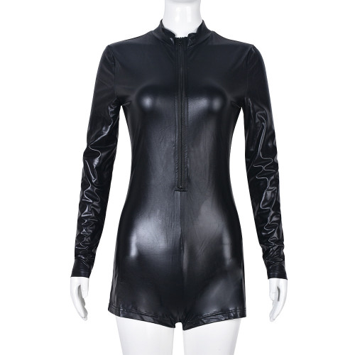 Sexy slim zipper splash-proof one-piece