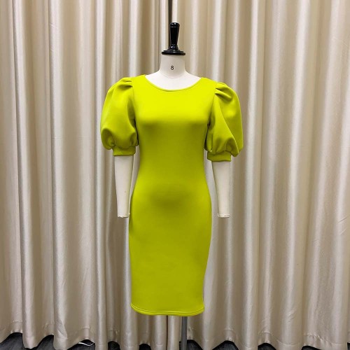 Bubble sleeve wrap hip sexy party dress dress dress