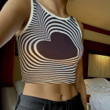 Love print stripe vest
