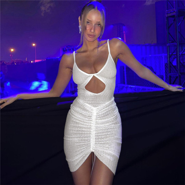 Women's sexy cut-out one-piece suit, slim-fitting, buttock wrap skirt suit