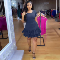 Short sleeve back strap dress