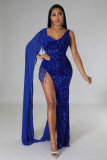 Hip wrap dress evening dress shawl sequin tassel sexy dress