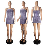 Hip skirt, bra, suspender, sequin, sexy figure dress