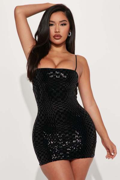 Hip skirt, bra, suspender, sequin, sexy figure dress